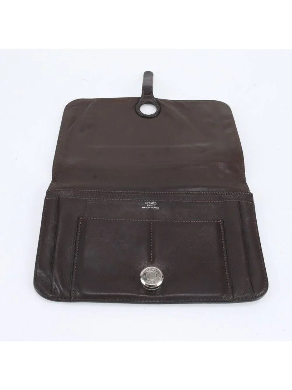 Hermes Dogon GM Leather Wallet Bifold Brown